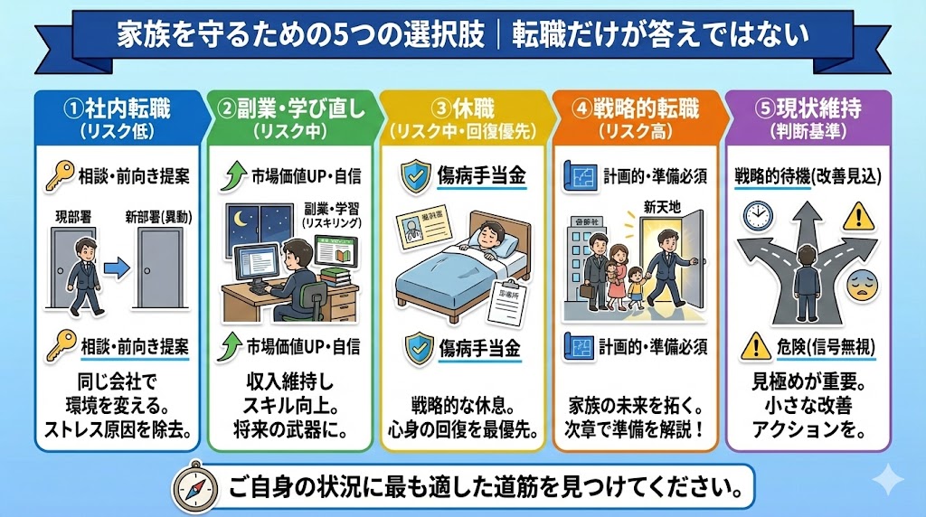 家族を守るための5つの選択肢｜転職だけが答えではない