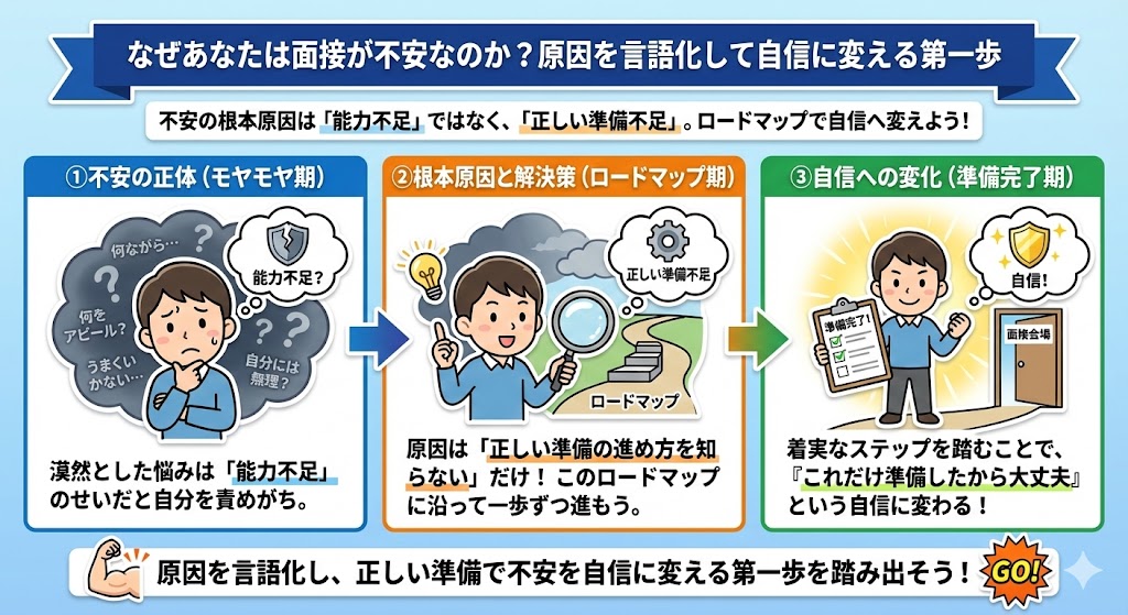 なぜあなたは面接が不安なのか？原因を言語化して自信に変える第一歩
