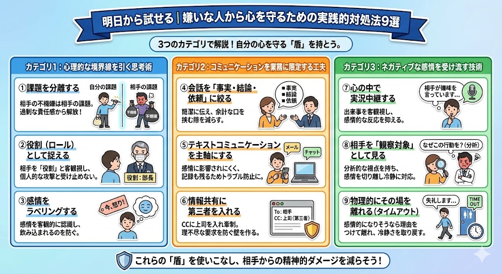明日から試せる｜嫌いな人から心を守るための実践的対処法9選