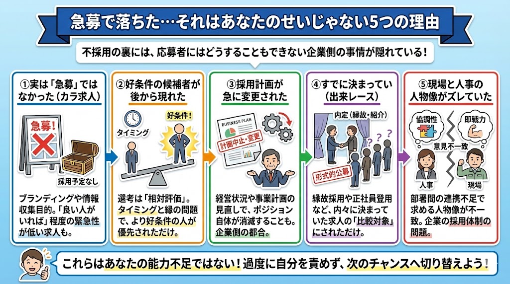 急募で落ちた…それはあなたのせいじゃない5つの理由
