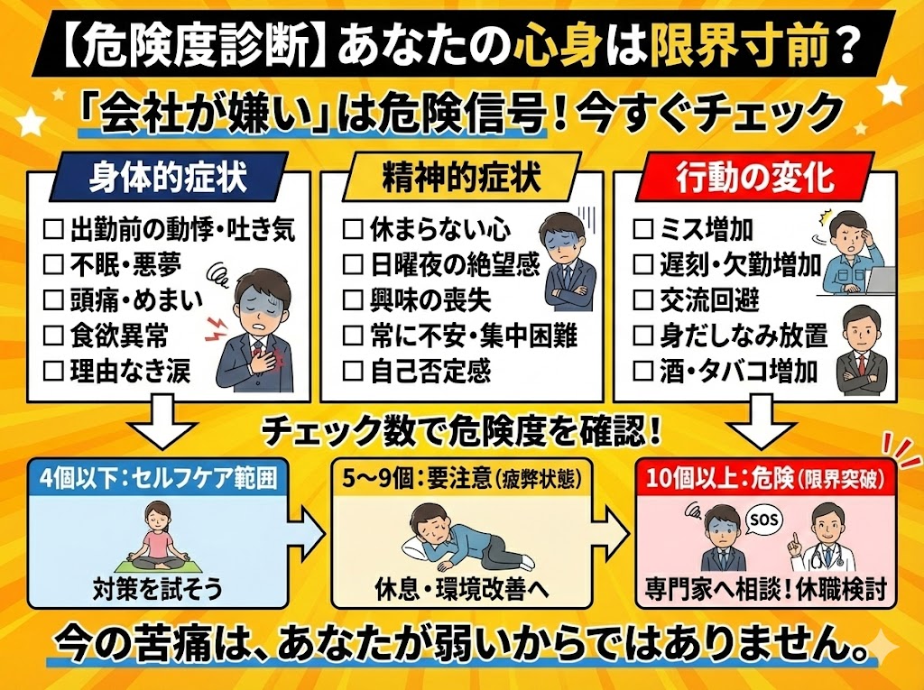 【まず確認】あなたの心身は限界寸前?危険度診断チェックリスト