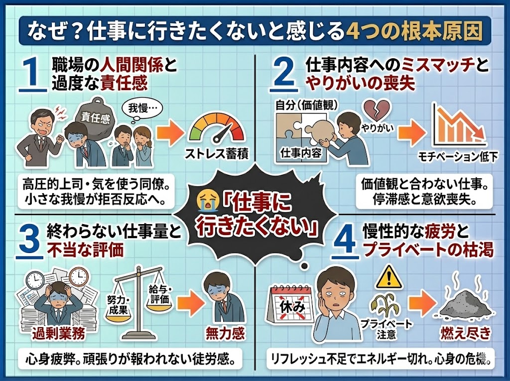 なぜ？仕事に行きたくないと感じる4つの根本原因
