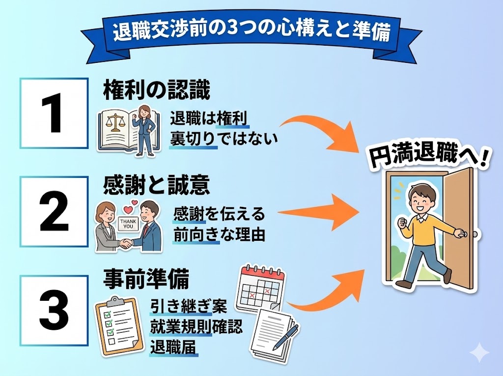 退職交渉を始める前に｜不安を自信に変える3つの心構えと準備