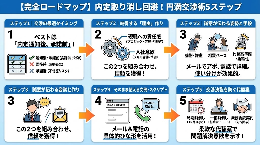 内定取り消しを回避する円満交渉術 完全ロードマップ【5ステップ】