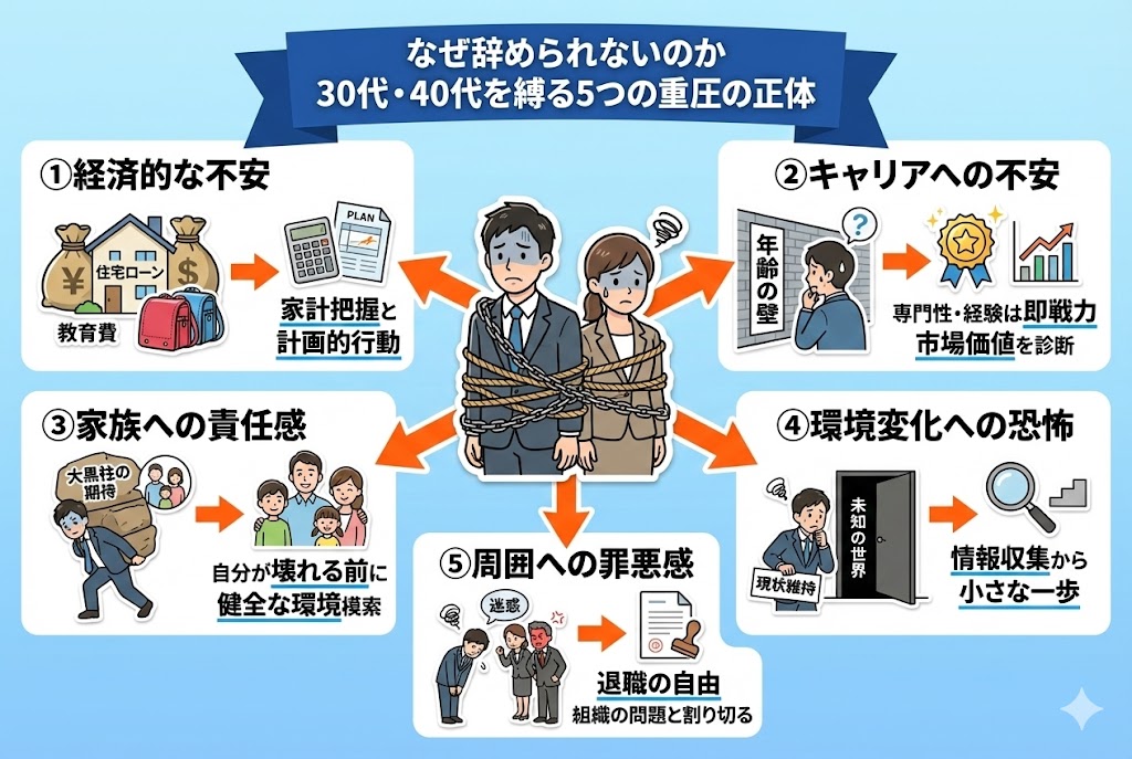 なぜ辞められない？30代・40代を縛る5つの重圧の正体
