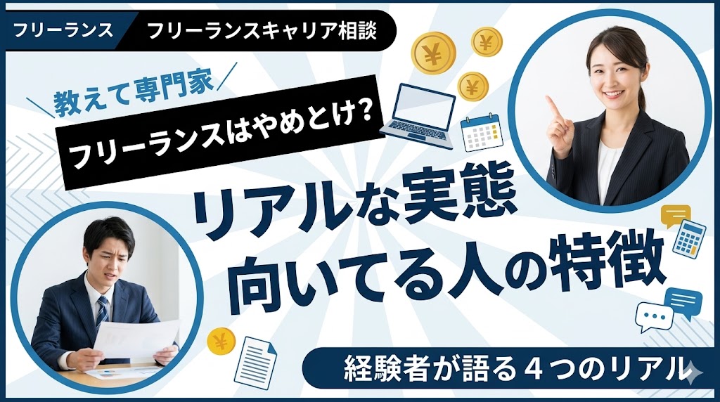 フリーランスはやめとけ？経験者が語るリアルな実態と向いてる人の特徴
