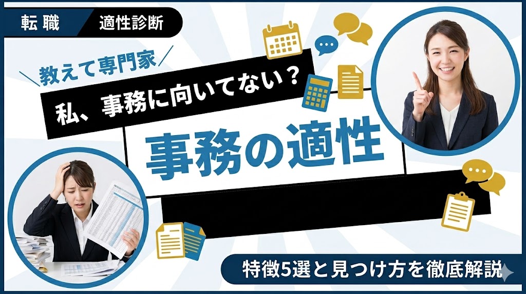 事務に向いてない人の特徴5選！適性チェックと向いてる仕事の見つけ方