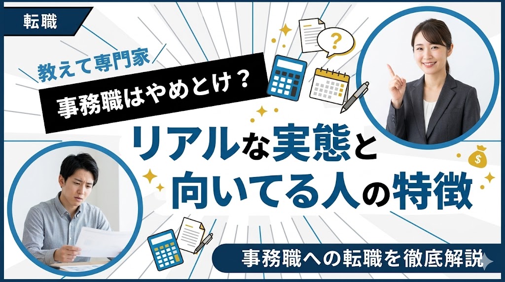 事務職はやめとけ？経験者が語るリアルな実態と向いてる人の特徴