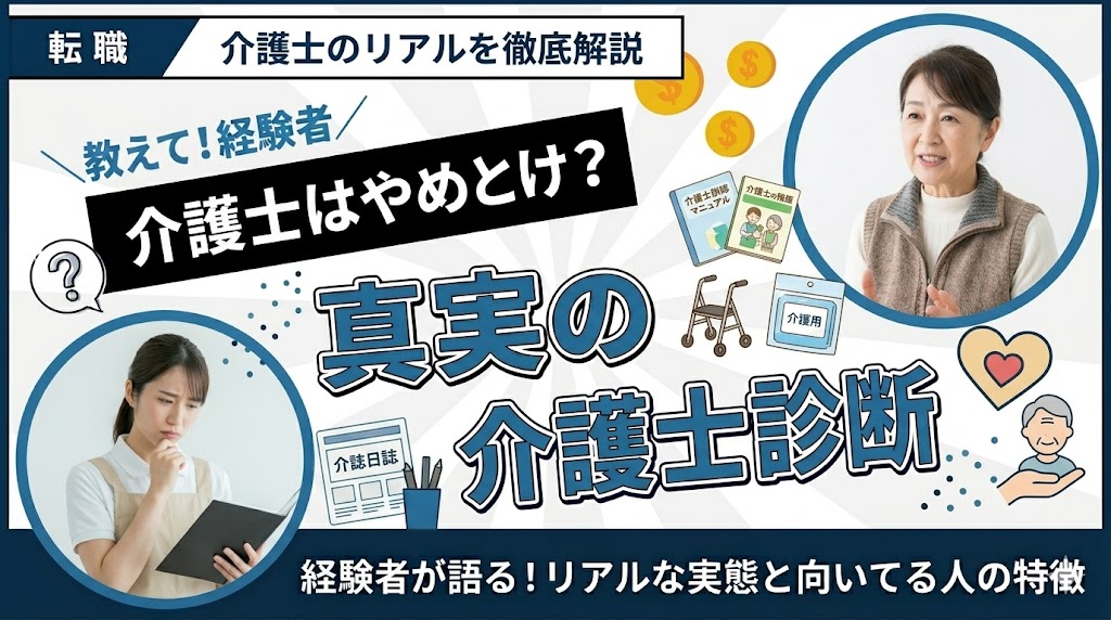 介護士はやめとけ？経験者が語るリアルな実態と向いてる人の特徴