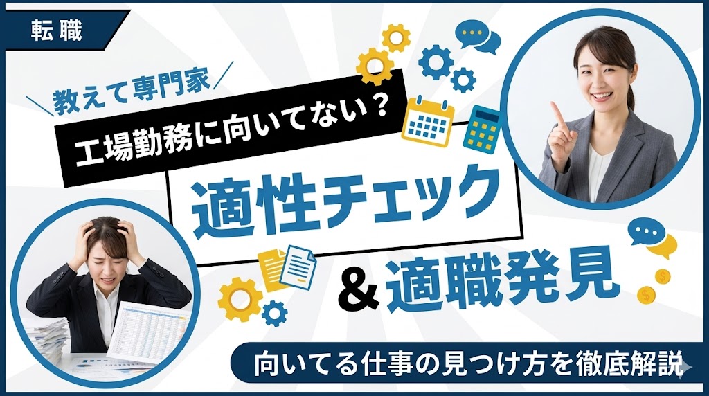 工場勤務に向いてない人の特徴5選！適性チェックと向いてる仕事の見つけ方