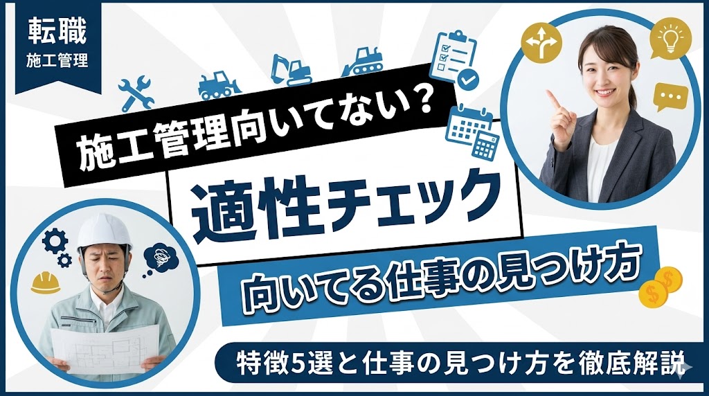 施工管理に向いてない人の特徴5選！適性チェックと向いてる仕事の見つけ方