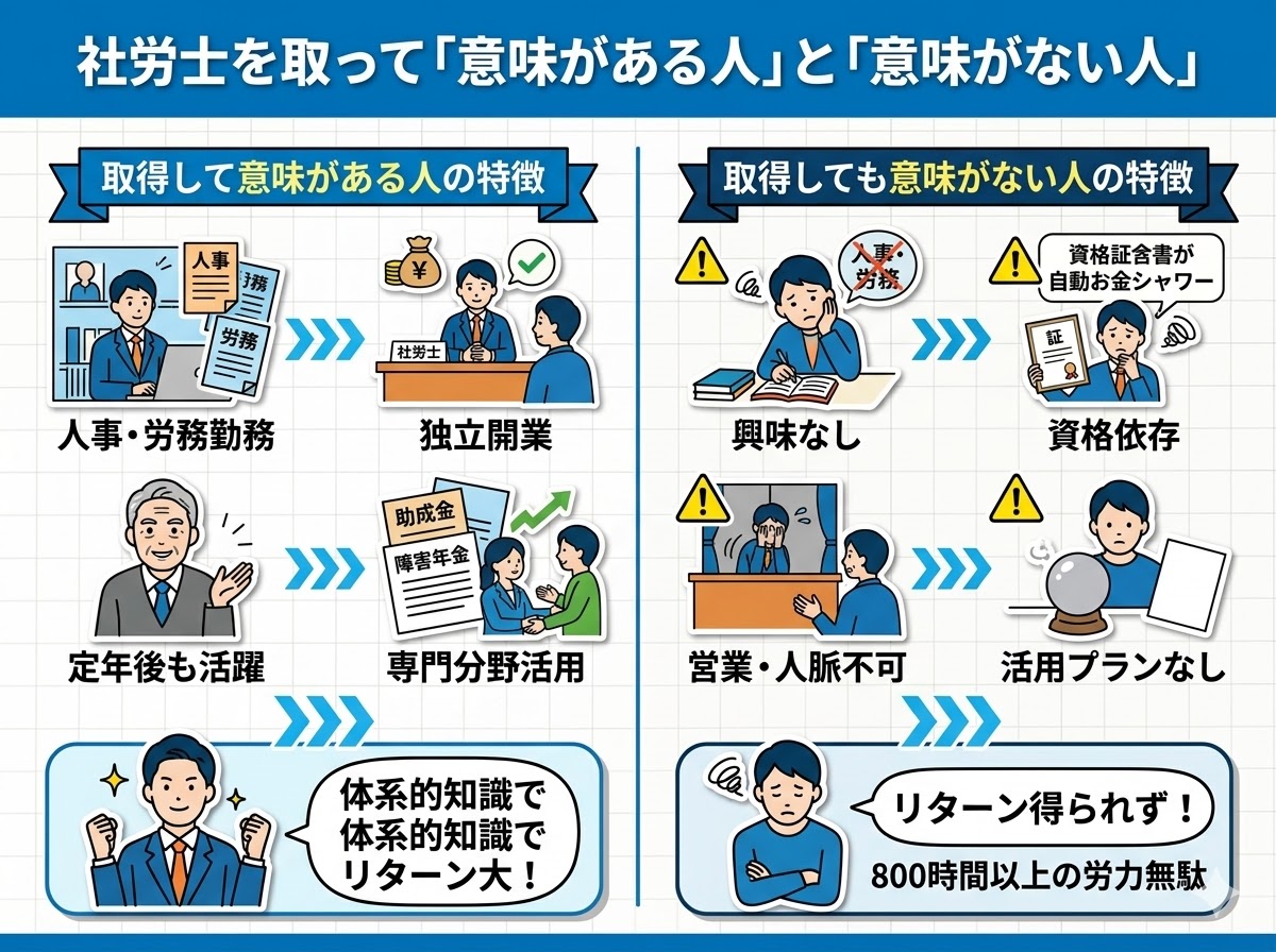 社労士を取って「意味がある人」と「意味がない人」