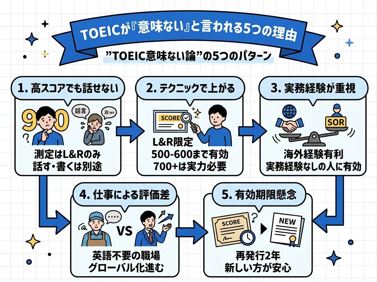 TOEICが「意味ない」と言われる5つの理由
