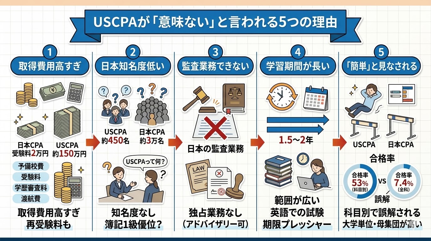 USCPAが「意味ない」と言われる5つの理由