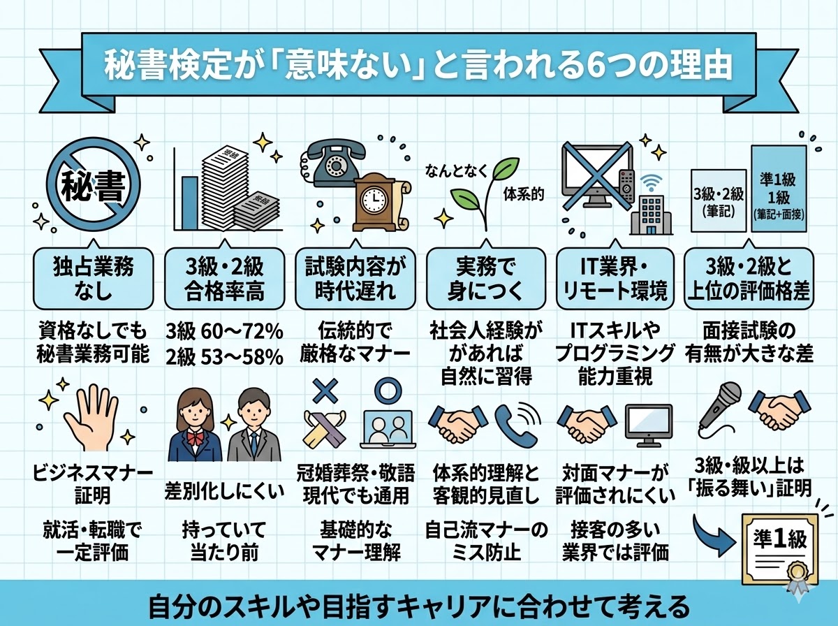 秘書検定が「意味ない」と言われる6つの理由