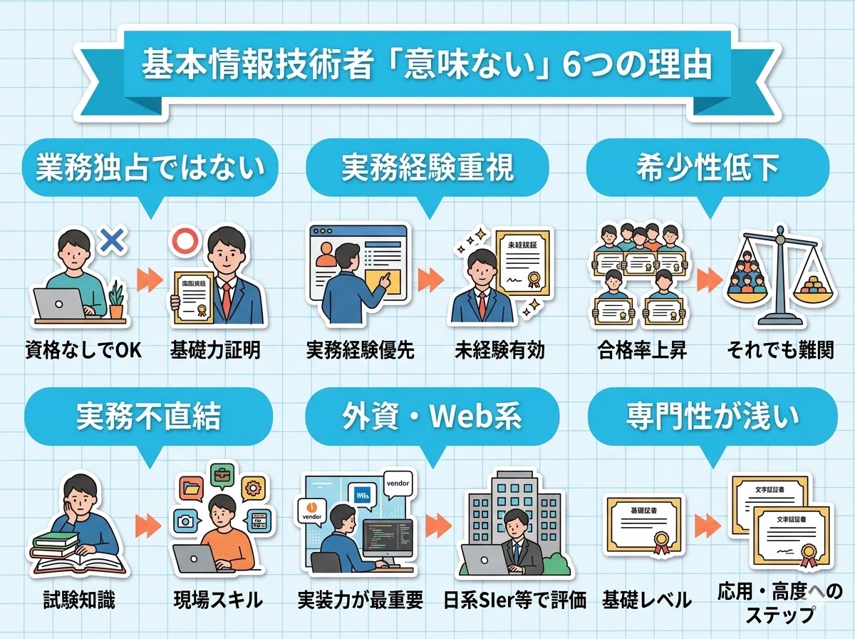 基本情報技術者が「意味ない」と言われる6つの理由