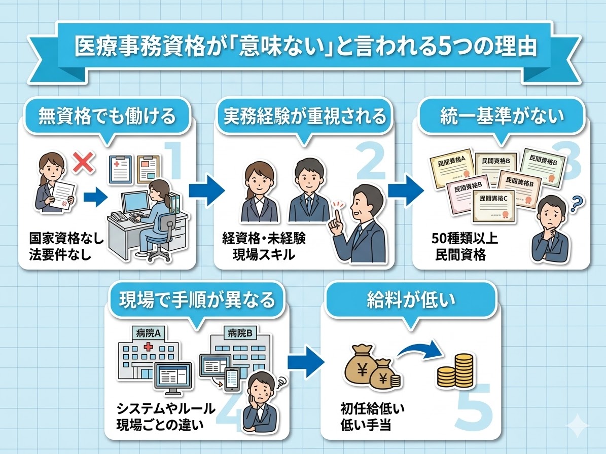 医療事務資格が「意味ない」と言われる5つの理由