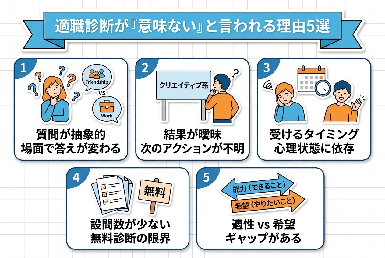 適職診断が「意味ない」と言われる理由5選