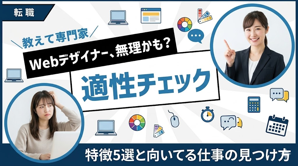 Webデザイナーに向いてない人の特徴5選！適性チェックと向いてる仕事の見つけ方