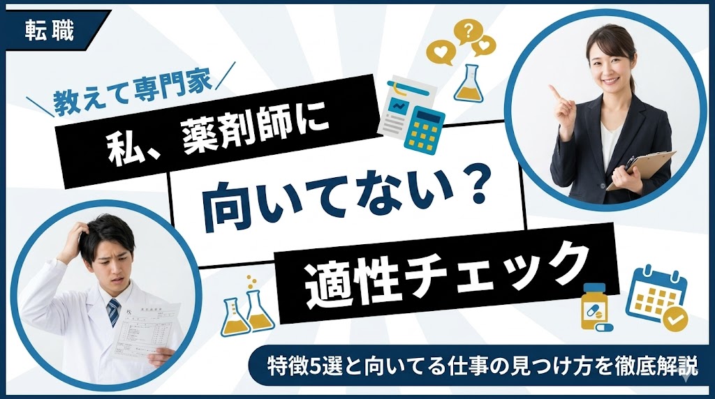 薬剤師に向いてない人の特徴5選！適性チェックと向いてる仕事の見つけ方