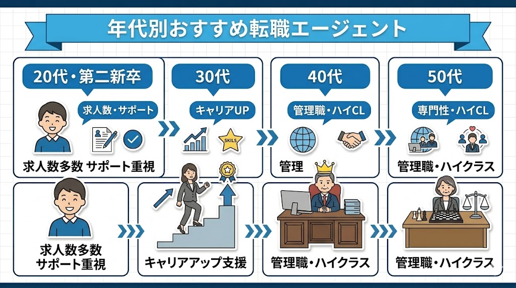 年代別おすすめ転職エージェント