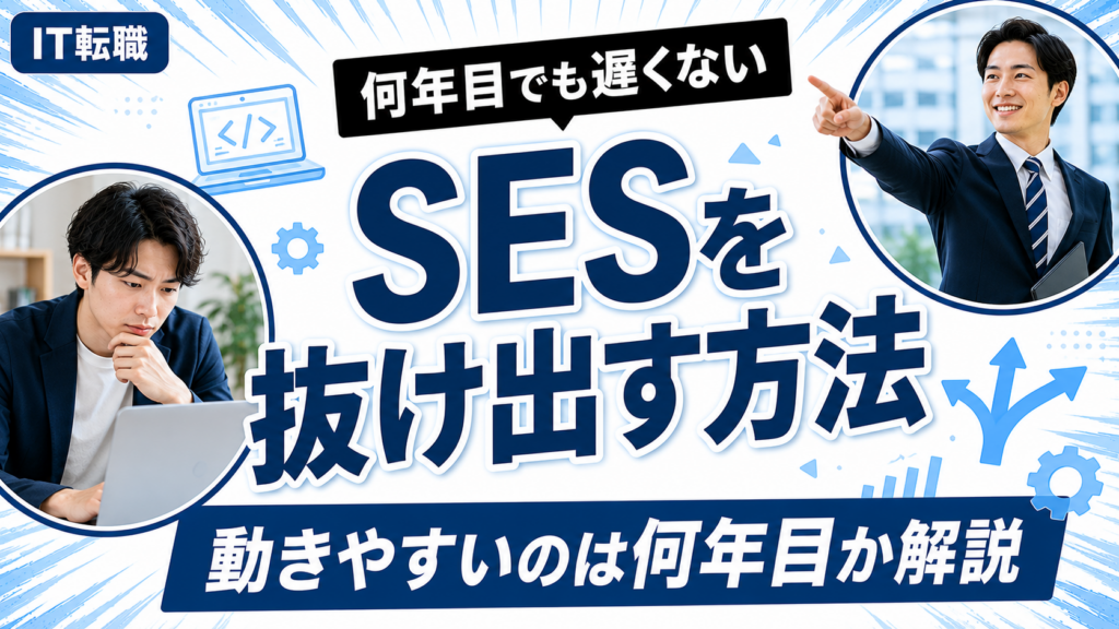 SESを抜け出す方法と何年目が動きやすいかを解説するアイキャッチ