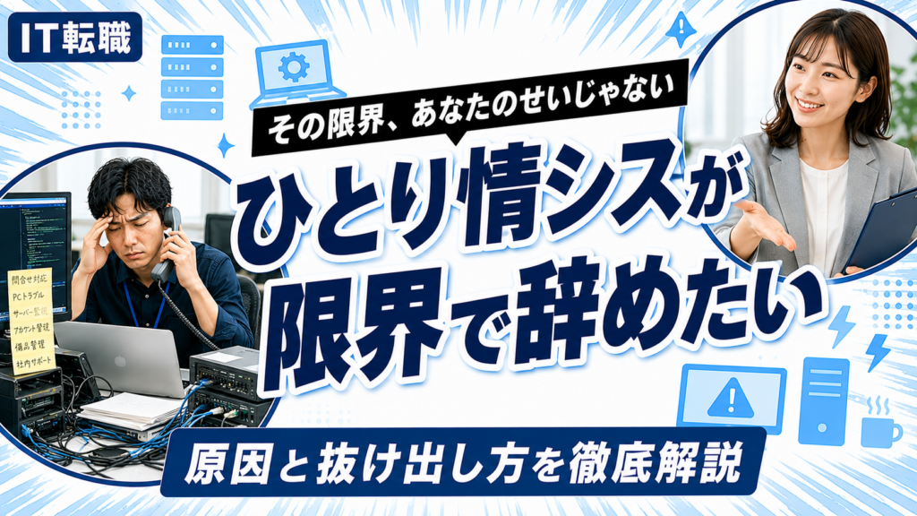 ひとり情シスが限界で辞めたいと悩むエンジニア